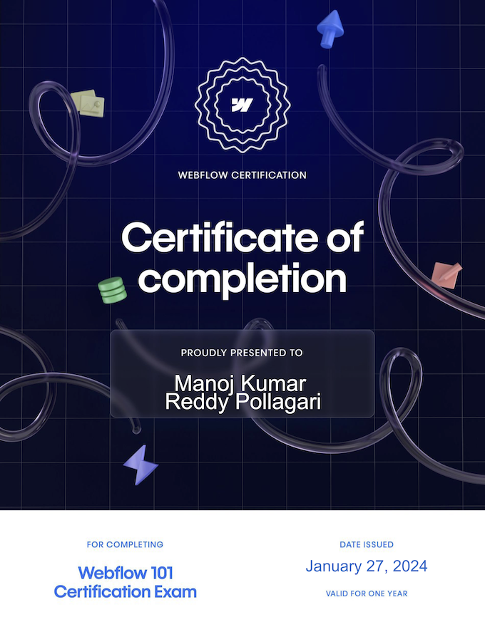 Webflow 101 Certification